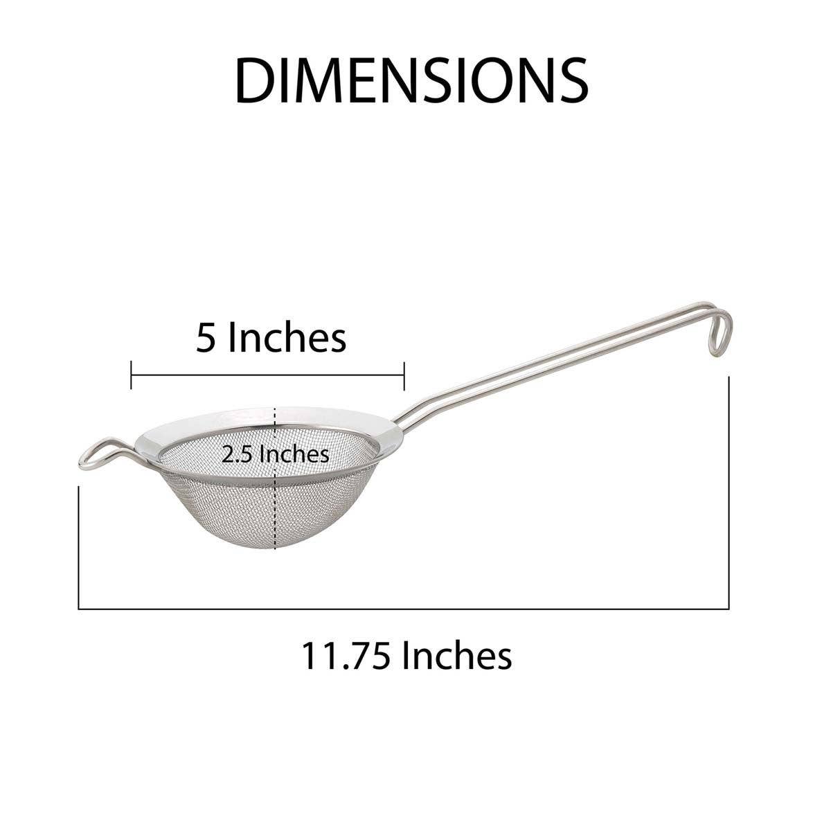 HIC Kitchen Extra-Fine Mesh Strainer, 5in