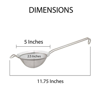 HIC Kitchen Extra-Fine Mesh Strainer, 5in