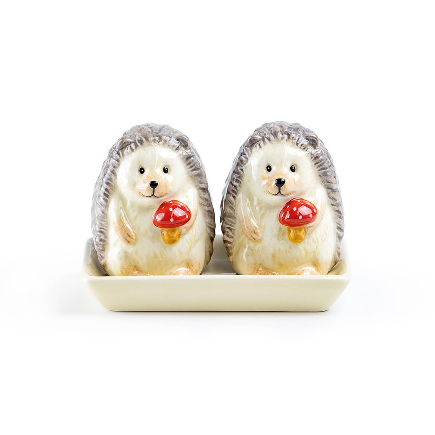 Gift Boxed Hedgehog Figurine Salt and Pepper Shaker Set