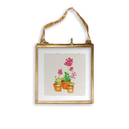 Pink Geranium: Dishtowel / -