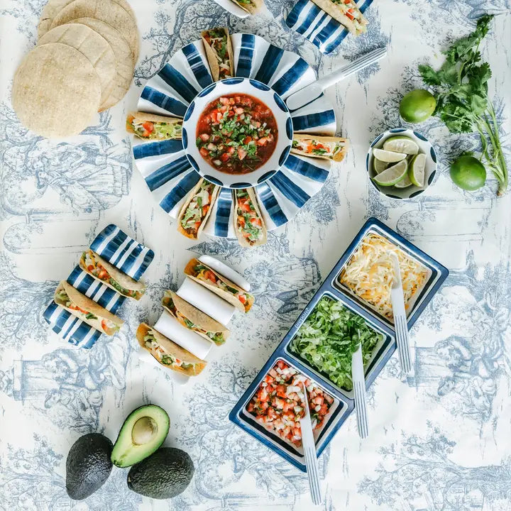 Coastal Stripe Sectioned Tray
