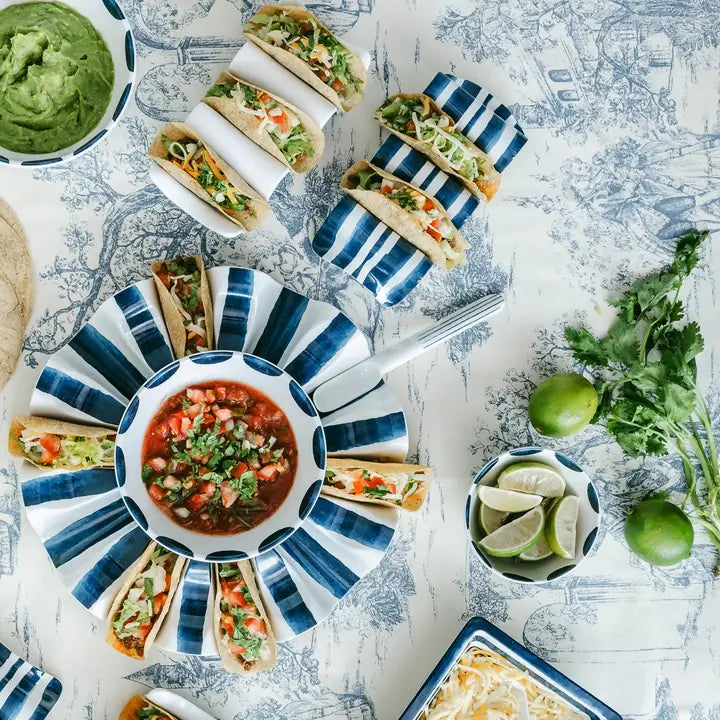 Coastal Stripe Taco Party Bowl