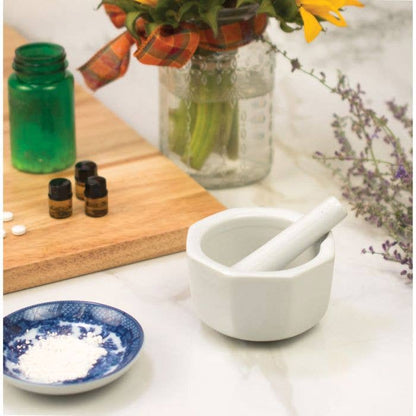 HIC Kitchen Octagonal Mortar And Pestle, 3.5in