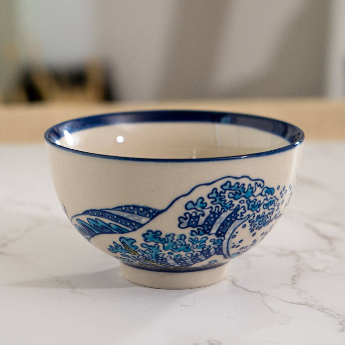 Great Wave Porcelain Rice Bowl – 4.5 in. Round, 10 oz