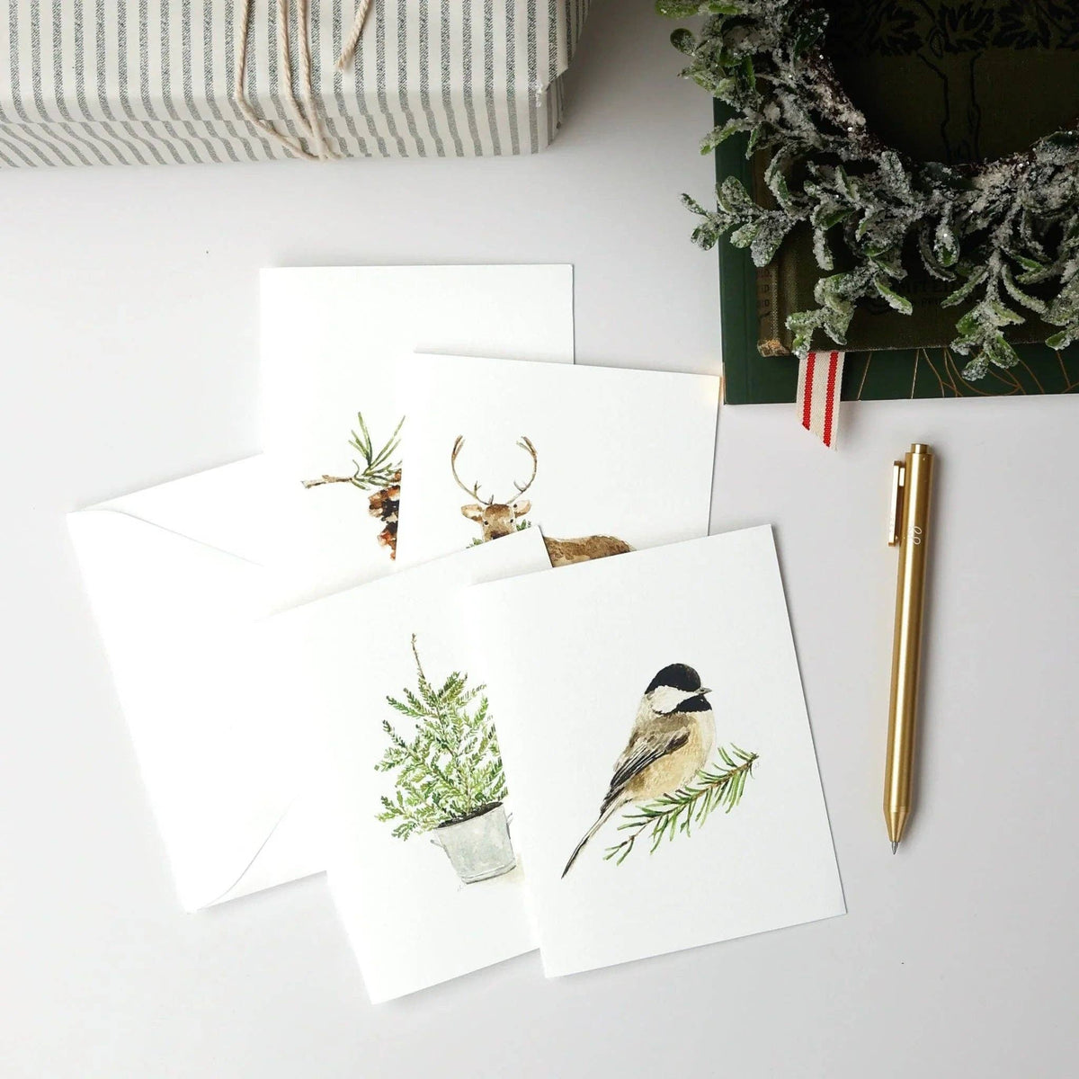 Evergreen Christmas assorted notecard set