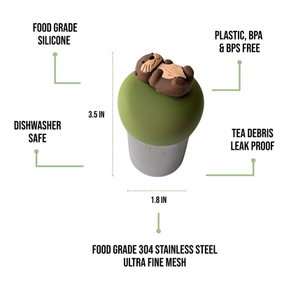 Otter | Floating Tea Infuser | Green Base | Brown Otter