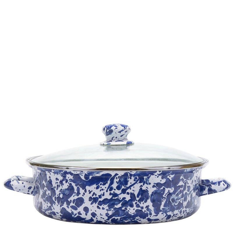 Golden Rabbit Enamelware Swirl Sm Saute Pan: Solid White