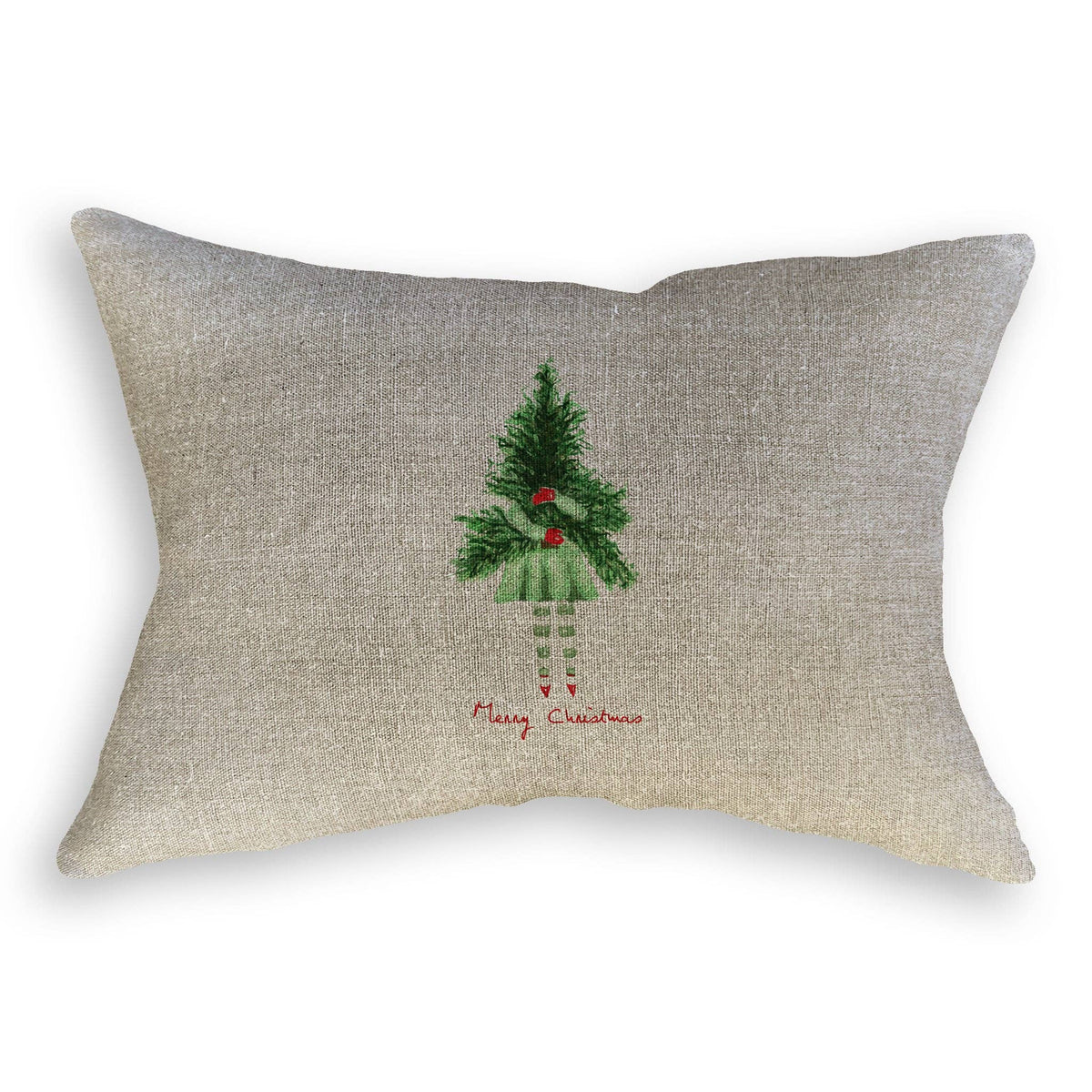 Lady with Christmas Tree: Dishtowel / Keep Words / -