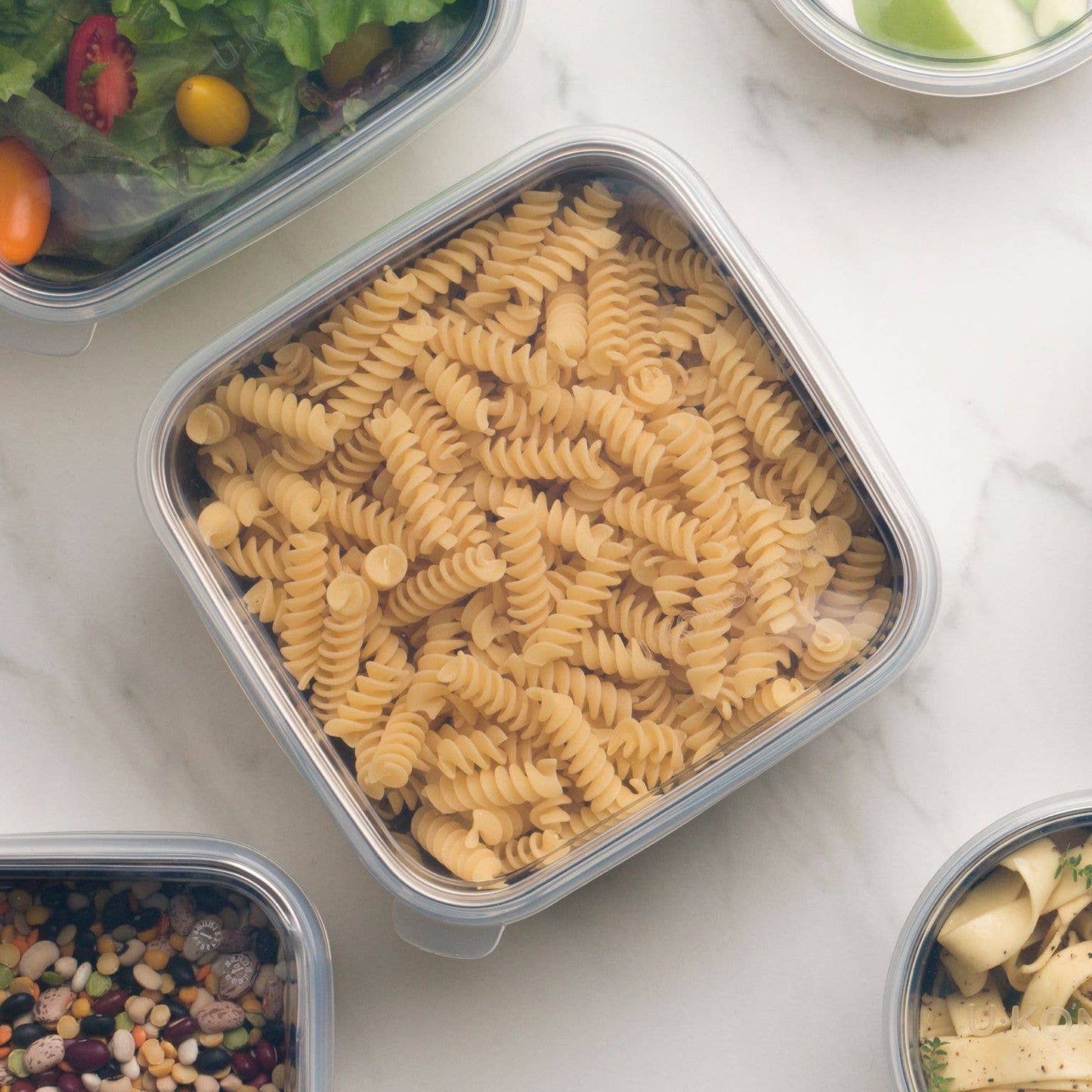 Square To-Go Containers | 50oz | Clear Silicone Lid