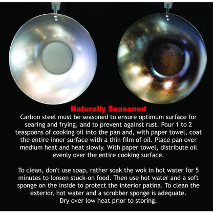 Helen's Asian Kitchen Carbon Steel Wok, 8in