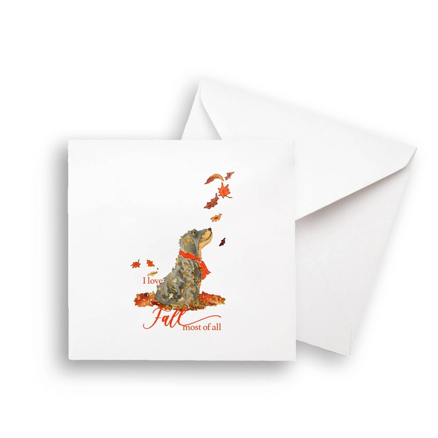 I Love Fall Dog: Dishtowel / Remove Words / -
