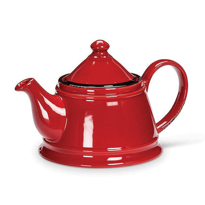 Enamel Look Teapot, 9"L (32oz) - 1045: Red