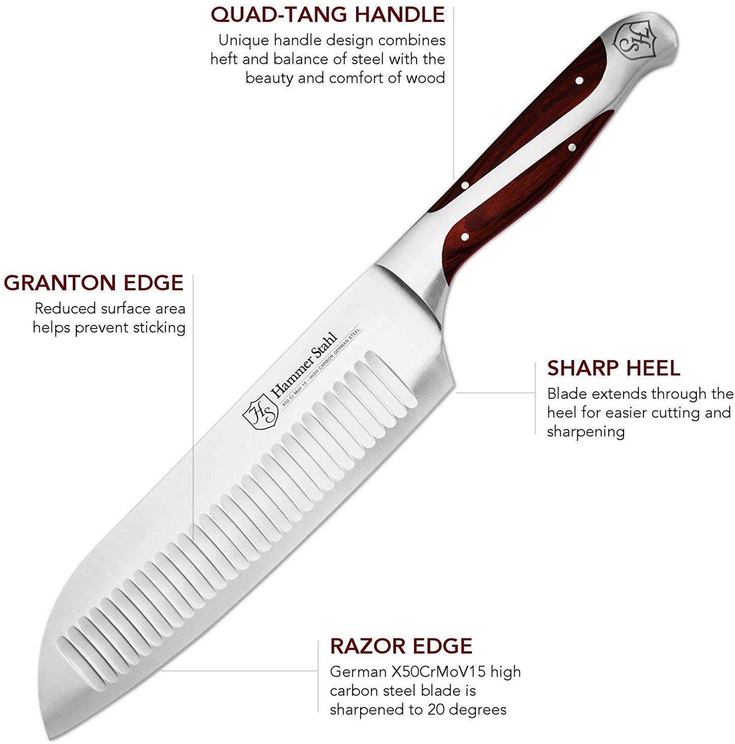 SALE! Hammer Stahl 7.5" Santoku Knife